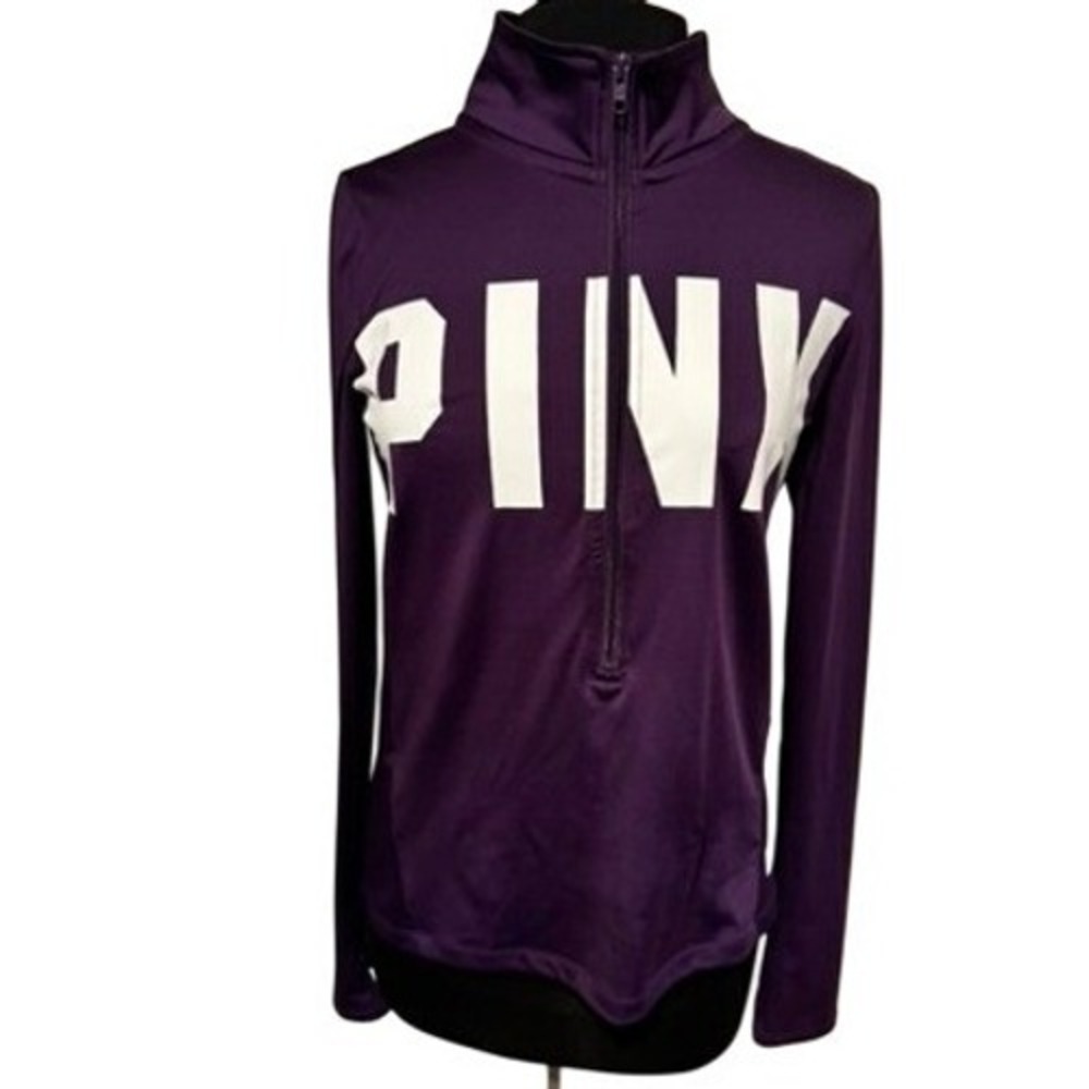 Victoria Secret PINK Ultimate Quarter Zip Pullover Purple Athletic Top Womens M